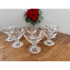 Vintage‎ Anchor Hocking Clear Glass Berwick Boopie Sherbet Glasses – Set of 6